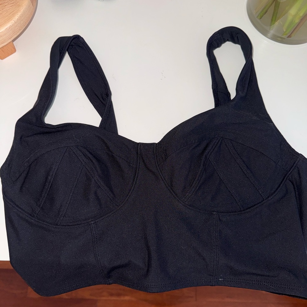 Women's Black Bustier workout top
